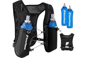Force Fitness Running Hydration Vest for Runner - Trail Running Vest with Pockets for Phone & Keys, Adjustable Race Hydration Vest for Marathon & Long Runs (with 2x 500ml Water Bottles or Vest Only)