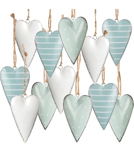 Logbuch-Verlag 3 Cuori In Metallo Da Appendere – Rosa, Viola, Bianco 10 Cm – Decorazioni Primavera, San Valentino, Matrimonio - 4