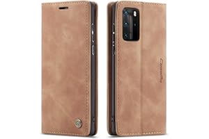 QUQUCHENG123 Ququcheng - Carcasa Compatible con Huawei P40 Pro, Funda de Piel con Cierre magnético, Carcasa antigolpes, Color marrón