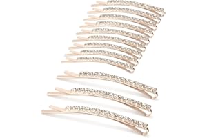 ‎HANYOUSHENG Hanyousheng Haarklammer, 12 Stücke Strass Haarnadeln, Diamant Haarclips, Klassische Bobby Pins für Mädchen Haarzusätz
