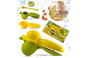 HOVUK Wean Machine Food Juicer Set, Fruit and Veggie Press, Feeding Spoon Fresh Food Puree, Squeeze and Serve Baby Food Press, Fruit Masher, Ricer Masher for Kids BPA Free