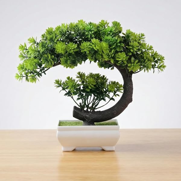 Buy Artificial Bonsai Pine Tree, Fake Desk Plants Room Decor for