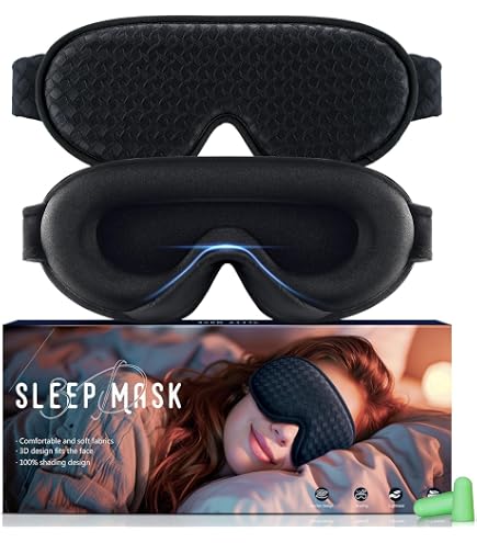 Masque De Sommeil TOOINKCV 3D - Occultant 100%, Sangle Réglable, Nylon Doux