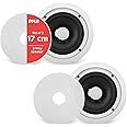 Pyle PDIC60 Home Ceiling Speaker System Wall Mount Speakers Pair of 2-Way Midbass Woofer Speaker - White,6.5 Inch