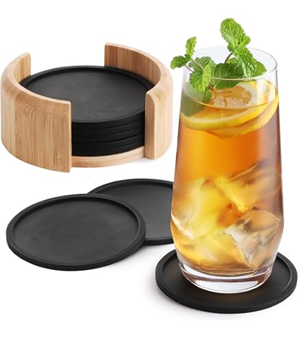 12 Sottobicchieri In Silicone Nero - Antiscivolo, Isolanti, Per Birra, Caffè E Bibite (10 Cm) - Foto 4