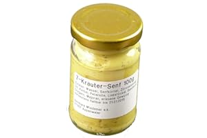 ‎WIEDEMER Wiedemer – erfrischender 7-Kräuter-Senf aus frischer Zubereitung mit ausgewählten natürlichen veganen Zutaten – 1 Glas á 100ml Gourmet Senf für Fisch, Salatdressing, Fleisch, Würstchen u.v.m.