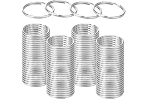 Fanshiontide 100 Pcs 25mm Diameter Key Ring Sliver Stainless Steel Rings Craft Split Rings for Office Home Keys Organization and Car Home Keys Attachment