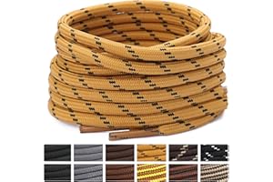 Stepace Cordones Redondos para Botas [2 Pares] Cordones Duraderos para Botas de Senderismo y Trekking Zapatos, Longitud 120-180cm