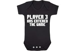 Reality Glitch Baby-Jungen Player 3 Has Entered The Game Grow Strampler, Black, 0-3 Months