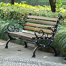 Panchina Da Giardino GYMAX 3 Posti In Acciaio - 300kg Portata, 127x60x87 Cm, Nero - Per Interni Ed Esterni - Foto 12