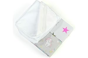 LILLY BELLY Lot de 2 draps-Housse+1 alèse 100% Coton Oeko-tex pour Berceau cododo Next2me, Lullago, Safety 1st (Licorne)