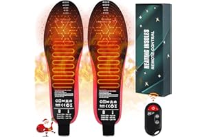 HYLQUP Beheizbare Einlegesohlen Mit Fernbedieung Kann 3500 MAH Zugeschnitten Werden Beheizbare Sohlen mit Akku 3 Stufen Einstellbare Wiederaufladbar Fußwärmer für Mann Frau Skifahren Angeln