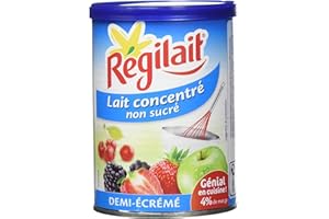 Régilait Lait Concentré Non Sucré Boîte Demi-Écrémé 3 x 410 g - Lot de 2