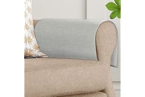 Joywell Armchair Cover for Arms Sofa Arm Covers Faux Linen Recliner Arm Cover Armrest Cover for Living Room Couch Chair Sofa Arm Protector Cover for Pets, Cats, Set of 2, Light Grey