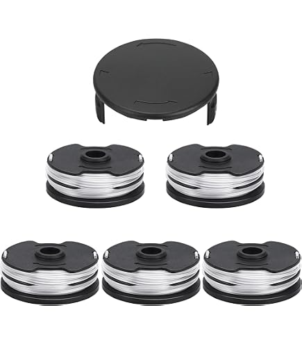 TLP-01 Ersatzspulen Für Parkside Rasentrimmer – 6 Spulen + 2 Kappen, Kompatibel Mit PRTA/PRT Modellen