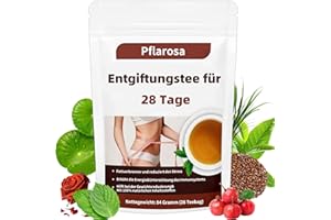 PFLAROSA Detox Tee zum Abnehmen, 28-Tage Gewichtsverlust Detox Tee, Natürliche Kräutertee mit Lotusblatt, Cassia-Samen, Hawthorn & Grüntee –Fördert Fettabbau, Entgiftung, Verdauung & Stoffwechsel