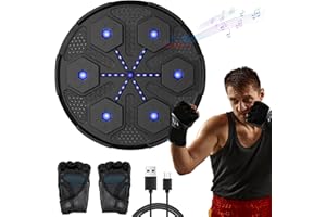 ANRAIE Music Boxing Machine with Adult Boxing Gloves - Wall Mounted Smart Bluetooth Boxing Target Training Punching Equipment with 9 Modes Speed, Electronic Intelligent Boxing Target for Home-Blue