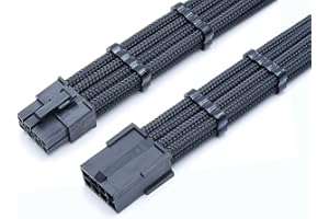 Shakmods - Cable de extensión para tarjetas gráficas PCIE (8 pines, 30 cm, 2 canales, color negro