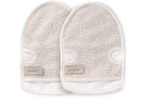 ‎WASCHIES Waschies Waschhandschuhe – 2er-Set Weiß – sanfte Ganzkörperreinigung – waschbar, wiederverwendbar, nachhaltig & hypoallergen - geeignet für alle Hauttypen und Links/Rechtshänder
