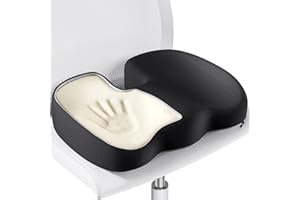 Benazcap Seat Cushion for Office Chair Breathable Seat Pads, Memory Foam for Pain Relief, Non-Slip Coccyx Cushion Washable Removable Cover for Desk Chair/Car Seat/Gaming Chair/Wheelchair,Black