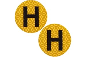 UNIKEEN Pack de 2 Distintivo Vehiculo Histórico Reflectante Señales H Pegatina para Exterior de 60mm Homologada para España Pegatina Vehiculo Historico para Interior Exterior