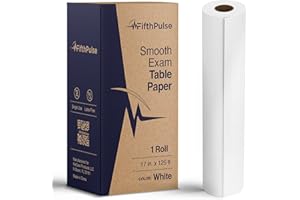 FIFTHPULSE Medical Exam Table Paper 17" x125 Feet - 1 Roll of Disposable White Table Paper Rolls for Doctor's Offices, Chiropractors, and More - Latex Free Bed Sheet