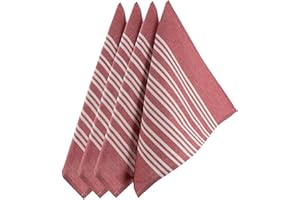 Sidorenko strofinacci cucina cotone 45x75 cm rosso/bianco a righe - Set di asciugamani da cucina di alta qualità in 4 pezzi - Asciugapiatti Premium - stracci cucina in cotone per asciugare - rosso