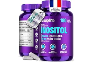 SUPLINT Complexe Inositol avec Acide Folique – 2200 mg Myo- & D-Chiro-Inositol – SOPK & Soutien du Cycle, Équilibre Hormonal – 180 Gélules Véganes – Haute Biodisponibilité – Testé en Laboratoire (1 Pack)