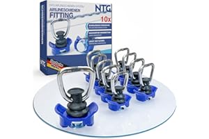 NTG 10 pièces Fitting pour Rail Airlin 900 daN - Rails d'arrimage Single Ferrure d'extrémité Fitting d'extrémité - Accessoire idéal pour Un arrimage et Un Transport sûrs !