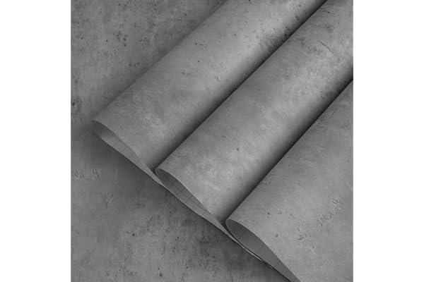 TOTIO Papier peint gris aspect béton papier peint décoratif texturé béton Autocollants pour meubles DIY Autocollant imperméable mat épaissi amovible 40CMx3M Stickers muraux de style industriel