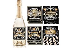 SANLIUSANJIU 12 Stück Abschluss Flaschenetiketten Weinflaschen, Prüfung Bestanden Flaschenetikett, Selbstklebend Flaschen Aufkleber, für Prüfung, Bestanden, Abi, Führerschein Etikett Geschenke