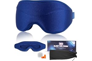 LEGEZON Masque Sommeil Masque de Nuit 3D, Cache Yeux pour Dormir Femme Homme Doux Respirant,Cache Oeil pour Dormir Zéro Pression,2023 Masque nuit sommeil Bandeau Nuit Yeux pour Dormir Voyages Sleep mask Bleu