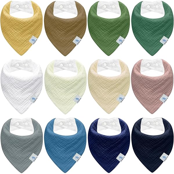 Set 8 Bavaglini Bandana Per Bambino - Sciarpe Triangolari In Cotone Assorbente