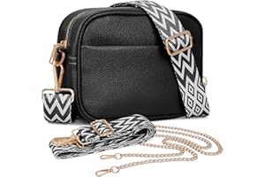 TIAASTAP Crossbody Bags for Women - Leather Handbags & Shoulder Bags Ladies Camera Cross Body Bag with Adjustable Wide Strap and Chain for Travel Shopping Work Daily Use