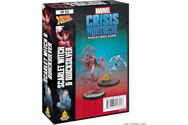 Atomic Mass Games , Marvel Crisis Protocol: Character Pack: Scarlet Witch and Quicksilver: Marvel Crisis Protocol , Miniatures Game , Ages 10+ , 2+ Players , 45 Minutes Playing Time