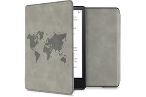 kwmobile Custodia eReader Compatibile con Amazon Kindle Paperwhite 11. Generation 2021 Cover - eBook Reader Flip Case - Cover eReader Magnetica Pelle PU Sagoma Mondo