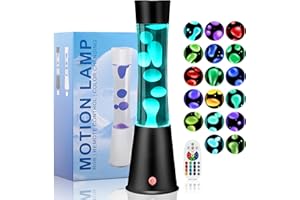 Besight Lámpara de Movimiento Líquido Grande 40cm con 17 Cambios de Color y Control Remoto para Niños y Adultos Lámpara de Mesita para Habitación Oficina Decoración
