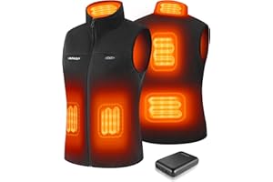 Gokozy Beheizbare Weste Damen mit Akku,Leichtgewicht Heizweste Damen mit 5 Heizzone, Beheizbare Jacke Frauen Wärmeweste