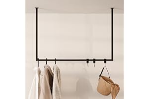 Metallbude RUBI Kleiderstange schwarz - H: 60 x B: 120 cm - eckige Garderobenstange/Deckengarderobe für Kleidung, Jacken und Mäntel -Robuste Konstruktion aus pulverbeschichtetem Metall