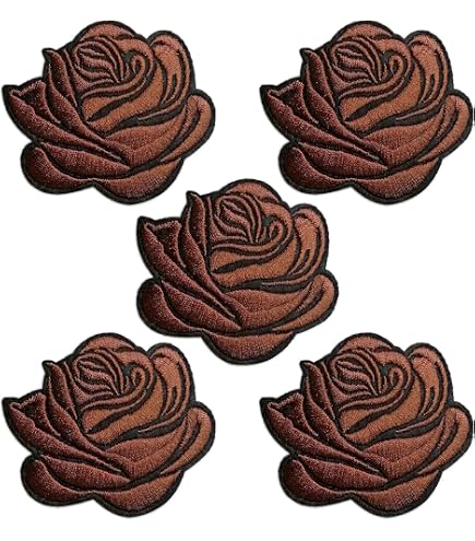 Toppa ricamata a forma di rosa rossa