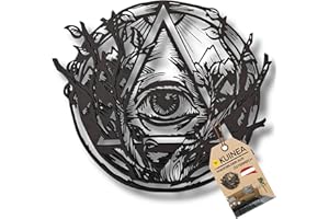 KUINEA Allsehendes Auge Wanddeko I Wanddeko Holz [Farbe Anthrazit] Wand Deko I Deko I Wanddekoration für Zuhause, Büro, Schlafzimmer, Wohnzimmer und Küche I Wanddeko Wohnzimmer I Wandbild I Wandbilder