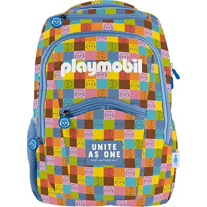 Estuche Escolar Simple Playmobil - 1 Compartimento, Poliéster Resistente, Cierre Cremallera, 21x7.5cm
