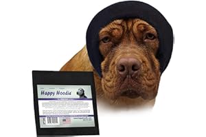 ZONI PETS Happy Hoodie The Original Dog & Cat Calming Band, Anxiety Relief/Noise Protection-Grooming-Thunder-Fireworks (X-Large, Black)