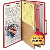 Smead SafeSHIELD Bağlantı Elemanları ile Basın Tahtası Sınıflandırma Dosya Klas&ouml;r&uuml;, 2 Cep B&ouml;l&uuml;c&uuml;, 2 in&ccedil; Genişletme, Yasal Boy