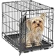MidWest Homes for Pets Newly Enhanced Single Door iCrate 45.72 cm (18-Inch) Long Dog Crate, Includes Leak-Proof Pan, Floor Protecting Feet, Divider Panel & New Patented Features, Black, Model 1518