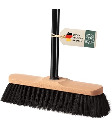 KOTARBAU Besen Mit Stiel – 40 Cm Breite, Mit Nylon-Naturborsten, Für Innen & Außen
