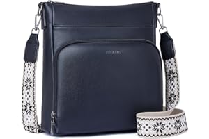 Roulens Crossbody Bags for Women,Soft Vegan Leather Medium Shoulder Handbags Travel Purse with Front Zipper Wallet Pocket