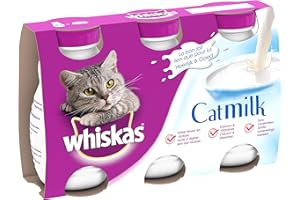 WHISKAS Lait pour Chat et Chaton à Faible Teneur en Lactose - 15 Bouteilles (Lot de 5 Packs de 3x200ml) - Facile à Digérer - Calcium & Vitamines, Sans Conservateur