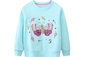 Baogaier Girls Sweatshirt Cotton Long Sleeve T Shirts Jumper Crew Neck Casual Kids Clothes Soft Comfort Breathable Toddler Cute Animal Print Pattern Pullover Tops Girl Clothing Age 2-7 Years