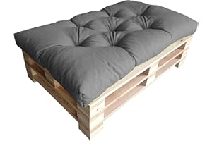 chilly pilley Coussin De Palette EU Flocons De Mousse pour Meublespalette Dossier De Canapé Coussin De Siège Coussin Latéral Ensemble Coussins Nombreuses (Coussin D'assise 120 x 60 Gris)